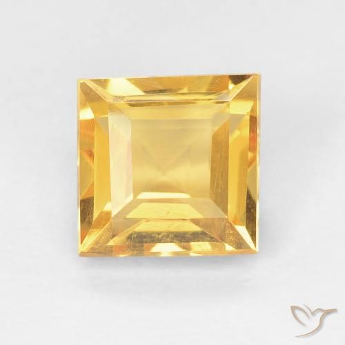 1.16ct طبيعي ذهبى متوسط سيترين, مربع, VVS