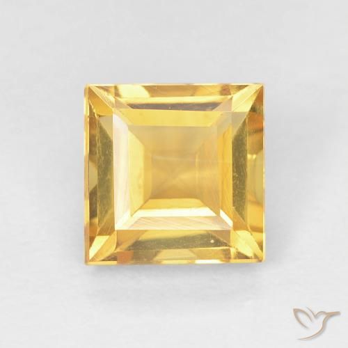 1.07ct طبيعي ذهبى متوسط سيترين, مربع, VVS