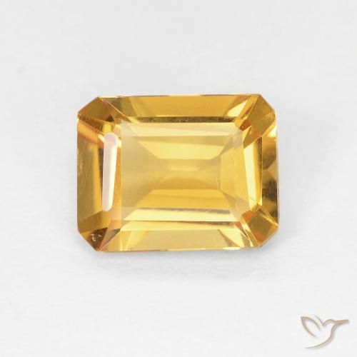 1.23ct طبيعي ذهبى متوسط سيترين, قص الزمرد, VVS