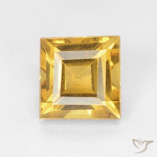 1.14ct طبيعي ذهبى متوسط سيترين, مربع, VVS