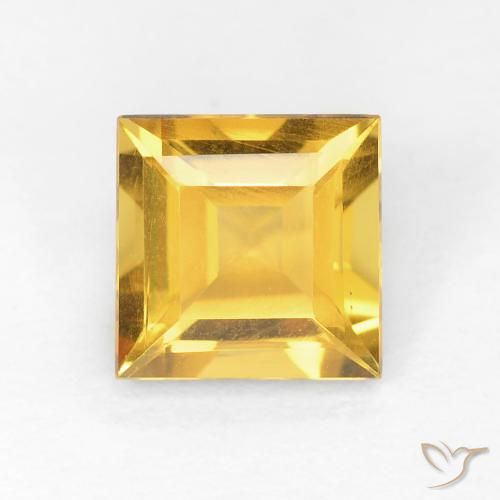 1.05ct طبيعي ذهبى لامع سيترين, مربع, VVS