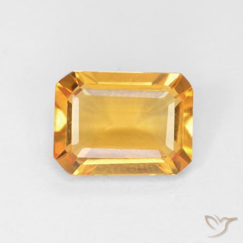 1.27ct طبيعي ذهبى-برتقالى سيترين, قص الزمرد, VVS
