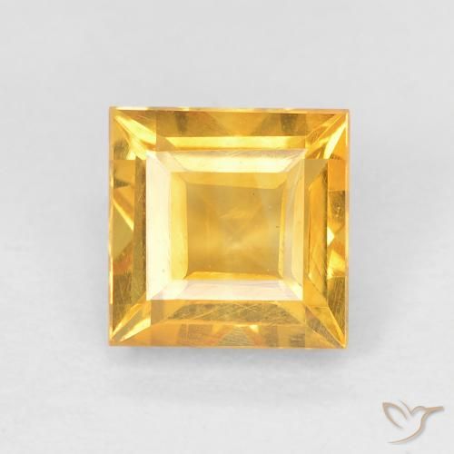 1.02ct طبيعي ذهبى لامع سيترين, مربع, VVS