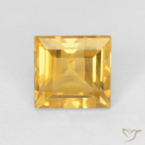 1.10ct طبيعي ذهبى لامع سيترين, مربع, VVS