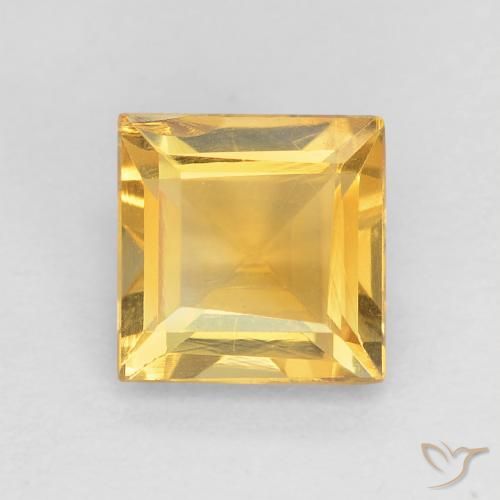 0.93ct طبيعي ذهبى لامع سيترين, مربع, VVS