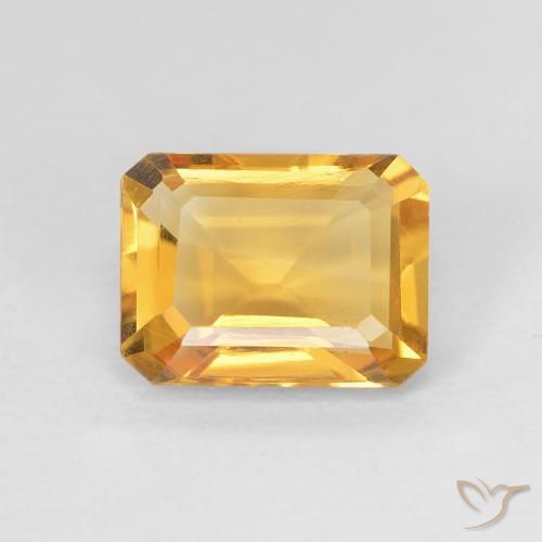1.36ct طبيعي Medium Light-Golden سيترين, قص الزمرد, VVS