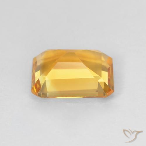 سيترين Medium Light-Golden طبيعي، ثمانى / قصة زمرد، 1.36 قيراط، VVS