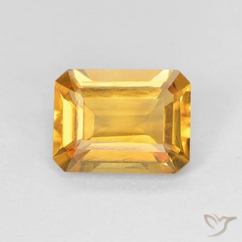1.33ct طبيعي برتقالى ذهبة سيترين, قص الزمرد, VVS