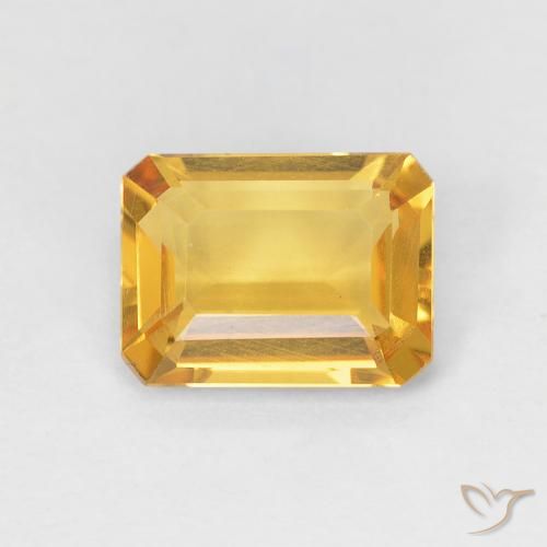 1.24ct طبيعي ذهبى لامع سيترين, قص الزمرد, VVS