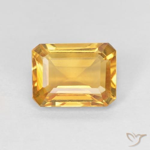 1.37ct طبيعي برتقالى ذهبة سيترين, قص الزمرد, VVS