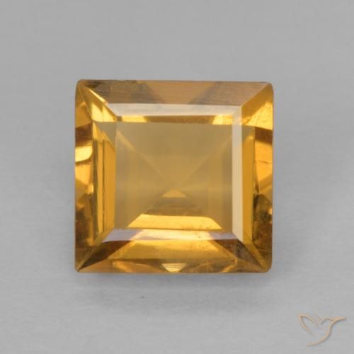 0.90ct طبيعي برتقالى ذهبى غامق سيترين, مربع, VVS-VS
