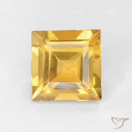 0.94ct طبيعي ذهبى متوسط سيترين, مربع, VVS-VS