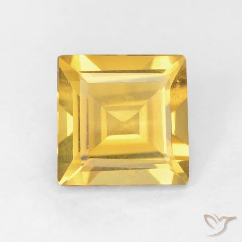 0.98ct طبيعي ذهبي سيترين, مربع, VVS-VS