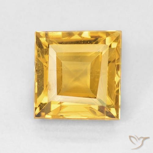 1.06ct طبيعي ذهبى متوسط سيترين, مربع, قليلا جدا