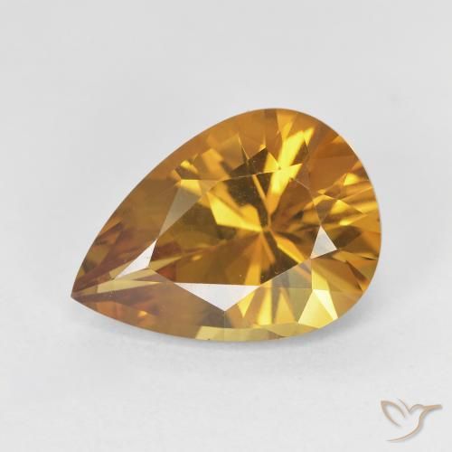 4.25ct طبيعي بني ذهبي سيترين, شكل الكمثرى, VVS
