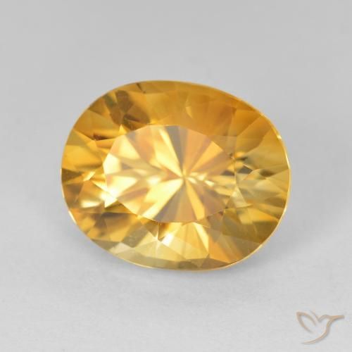سيترين Medium Dark-Golden طبيعي، بيضوي، 4.50 قيراط، VVS
