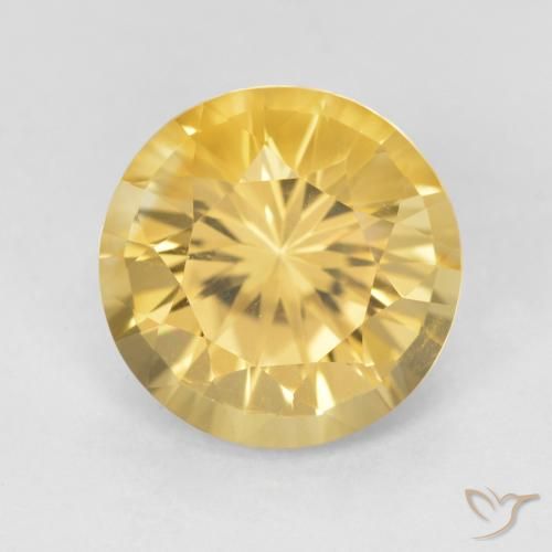 4.68ct طبيعي ذهبى متوسط سيترين, دائري, VVS