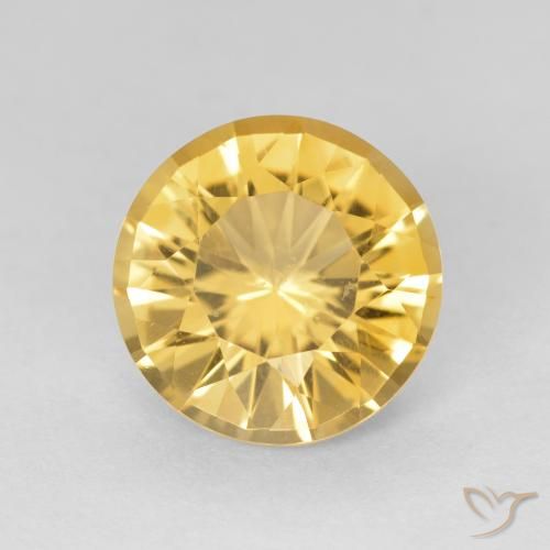 3.71ct طبيعي ذهبى متوسط سيترين, دائري, VVS