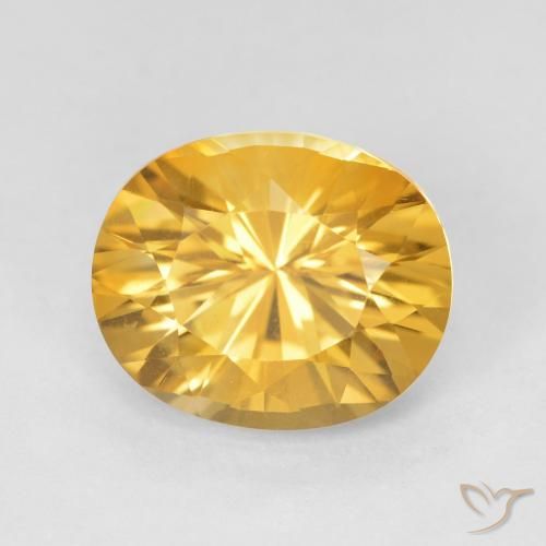 4.46ct طبيعي ذهبى متوسط سيترين, بيضوي, VVS