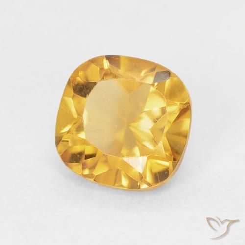 سيترين Medium Light-Golden طبيعي، وسادة، 0.49 قيراط، VVS-VS