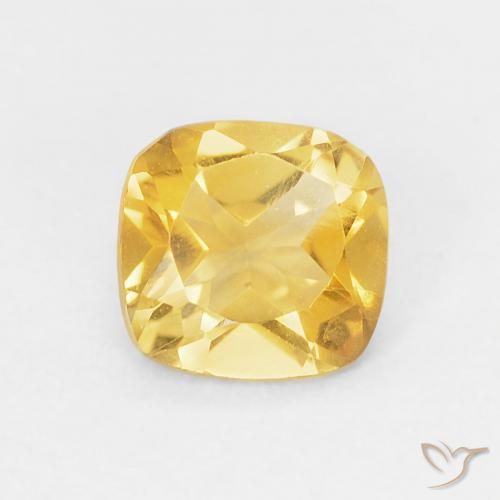 0.41ct طبيعي ذهبى متوسط سيترين, وسادة, VVS-VS