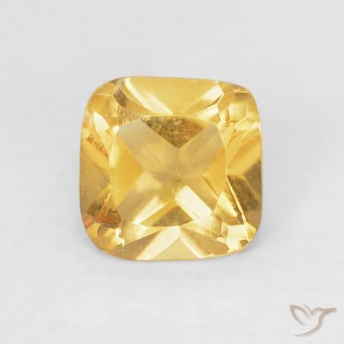 0.55ct طبيعي ذهبى متوسط سيترين, وسادة, VVS