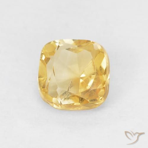 0.50ct طبيعي ذهبى متوسط سيترين, وسادة, قليلا جدا