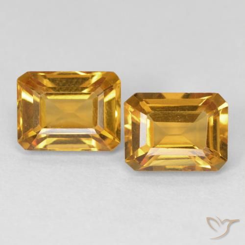 3.19ctw طبيعي Medium Light-Golden سيترين, قص الزمرد, VVS-VS