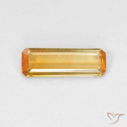 0.97ct طبيعي ذهبى-برتقالى غامق سيترين, قص الزمرد, VVS-VS