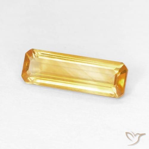 سيترين Medium Dark-Golden طبيعي، ثمانى / قصة زمرد، 1.14 قيراط، VVS-VS