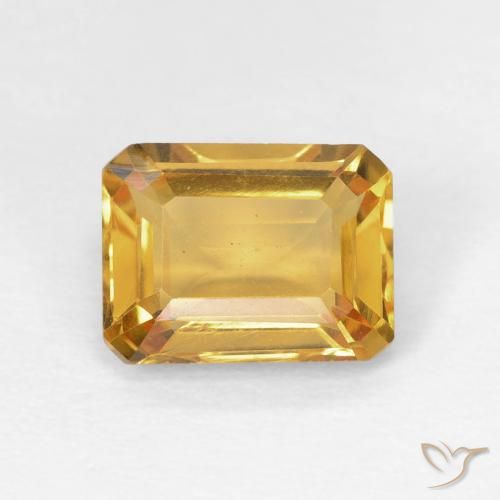 1.53ct طبيعي برتقالى ذهبة سيترين, قص الزمرد, قليلا جدا