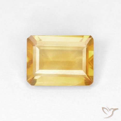 0.90ct طبيعي ذهبى متوسط سيترين, قص الزمرد, قليلا جدا