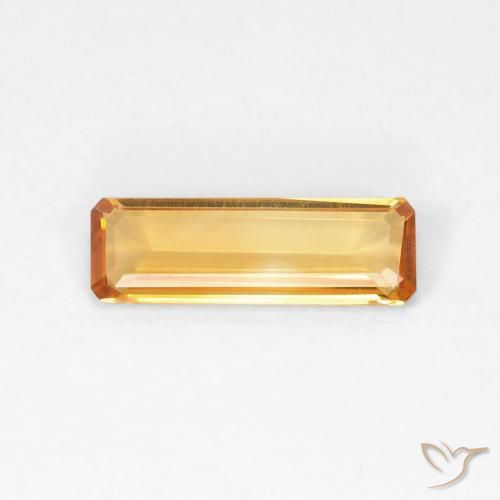 0.87ct طبيعي ذهبى-برتقالى سيترين, قص الزمرد, VVS-VS