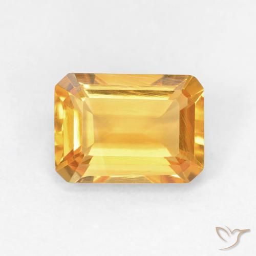 1.48ct طبيعي Medium Light Orange-Gold سيترين, قص الزمرد, VVS-VS