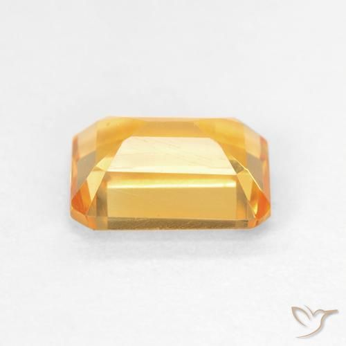 سيترين Medium Light Orange-Gold طبيعي، ثمانى / قصة زمرد، 1.48 قيراط، VVS-VS