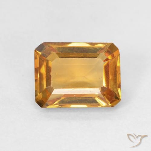 1.49ct طبيعي ذهبى-برتقالى غامق سيترين, قص الزمرد, VVS-VS