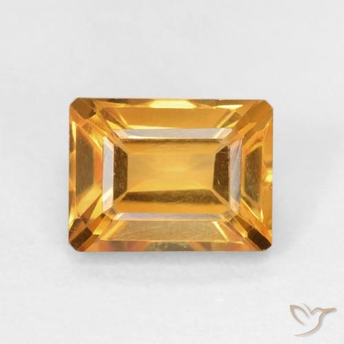 1.84ct طبيعي ذهبى-برتقالى غامق سيترين, قص الزمرد, VVS-VS