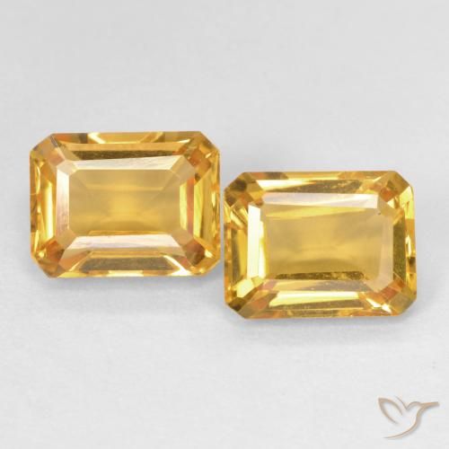 3.07ctw طبيعي Medium Light Orange-Gold سيترين, قص الزمرد, VVS