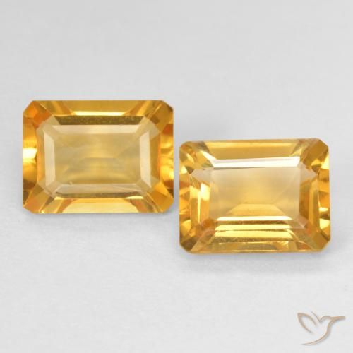 2.91ctw طبيعي Medium Light Orange-Gold سيترين, قص الزمرد, VVS
