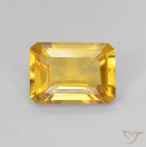 1.30ct طبيعي ذهبى متوسط سيترين, قص الزمرد, VVS