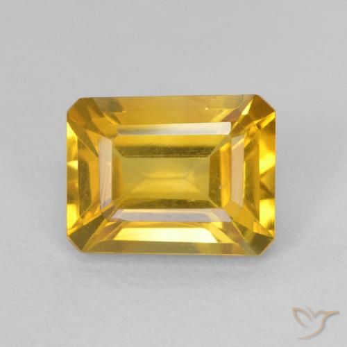 1.64ct طبيعي ذهبي سيترين, قص الزمرد, VVS