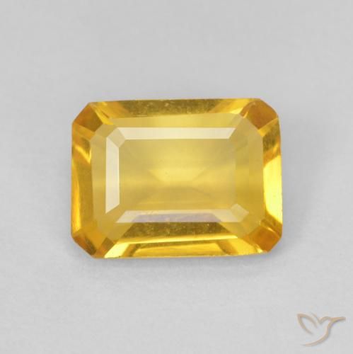 1.18ct طبيعي ذهبي سيترين, قص الزمرد, VVS