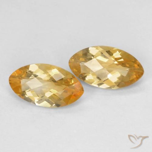 أحجار سيترين Medium Light-Golden طبيعية، ماركيز، قليلا جدا، وزنها 1.71 قيراط