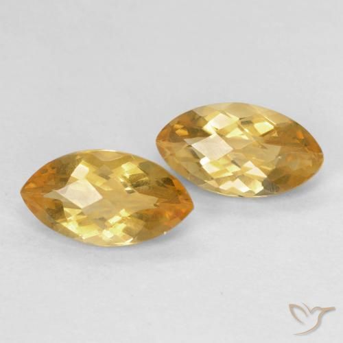 أحجار سيترين Medium Dark-Golden طبيعية، ماركيز، قليلا جدا، وزنها 1.88 قيراط