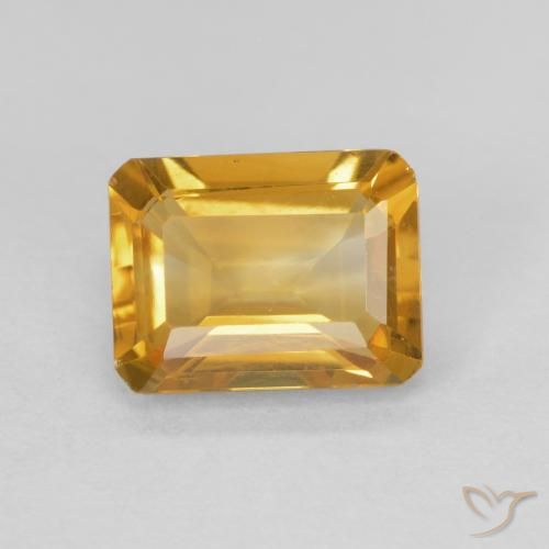 1.42ct طبيعي ذهبي سيترين, قص الزمرد, VVS-VS
