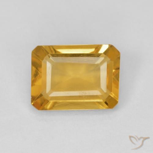 1.25ct طبيعي ذهبي سيترين, قص الزمرد, VVS-VS