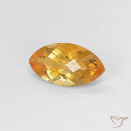 0.87ct طبيعي ذهبى-برتقالى غامق سيترين, ماركيز, VVS-VS
