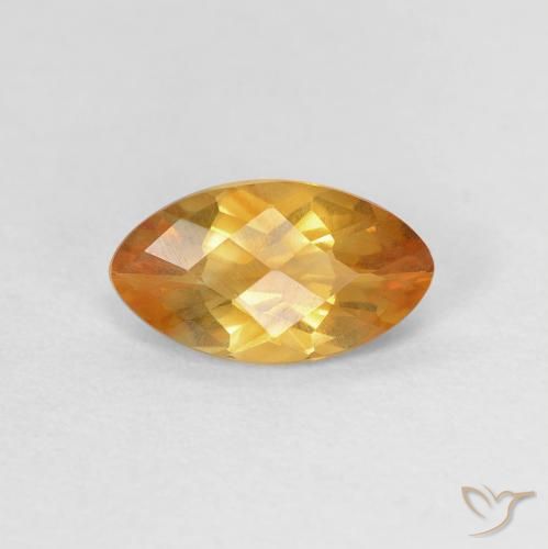 0.87ct طبيعي ذهبى-برتقالى داكن سيترين, ماركيز, VVS-VS