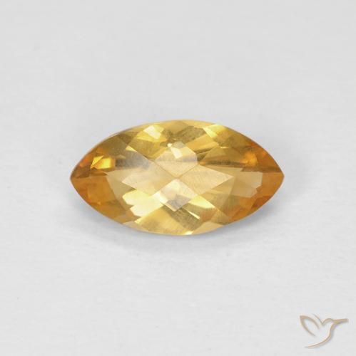 0.81ct طبيعي Medium Light Orange-Gold سيترين, ماركيز, قليلا جدا
