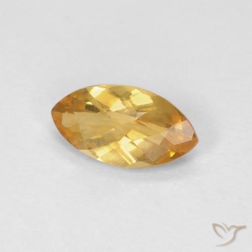 سيترين Medium Light Orange-Gold طبيعي، ماركيز، 0.81 قيراط، قليلا جدا